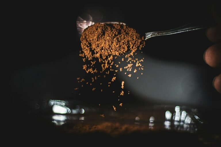 Spoonful of cocoa powder